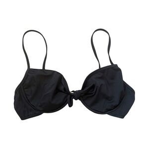 J Crew Black Tie Front  Bikini Top